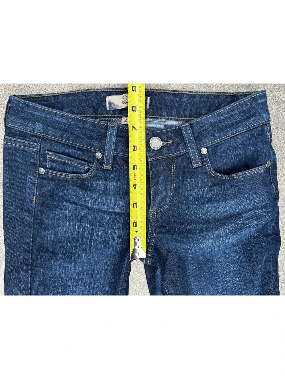 Paige Skyline Made in USA Bootcut Stretch Denim Jeans Womens 25W x 32.5L Rise 7